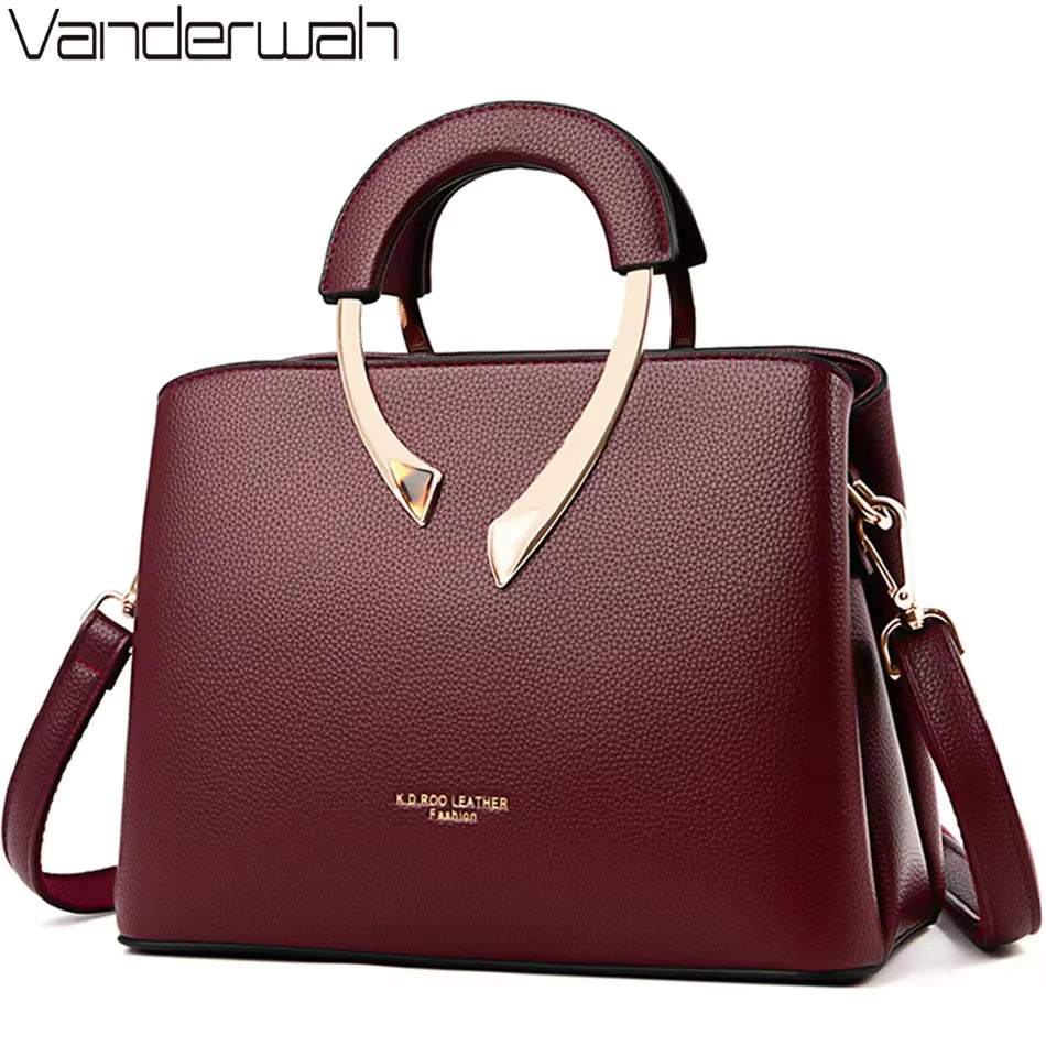 GENUINE  High Quality Pu Leather Casual Tote Luxury Handbags Women Bags Designer Shoulder Crossbody Bags for Women 2025