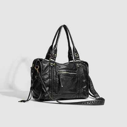 Sac Femme Grande Bandoulière Avec Fermeture Éclair | Tressé
