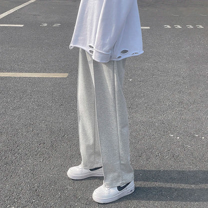 Drawstring Sweatpants Men'S Fashion Casual Wide-Leg Pants Men Streetwear Loose Straight Trousers Mens Joggers Track Pants S-2XL