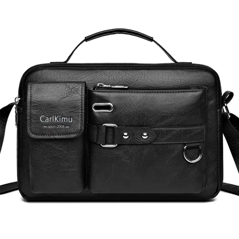 Men'S Retro Messenger Bag with Waterproof Design, Large Capacity Laptop Briefcase for Office Work, Travel and School