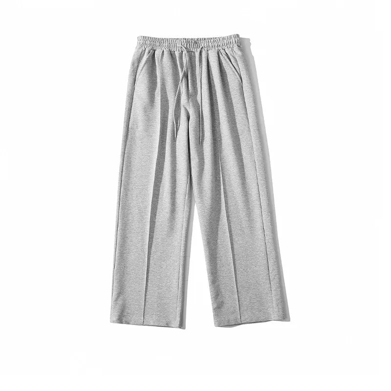 Summer Casual Pants Men Fashion Gray Black White Wide-Leg Pants Men Streetwear Loose Straight Sweatpants Mens Joggers Trousers